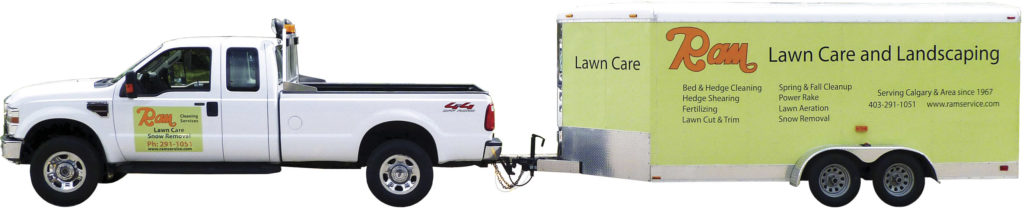 Lawn Care Truck with Lawn Equipment Trailer